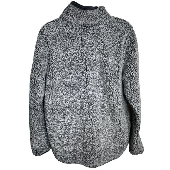 Cozy Sherpa Womens Grey 1/4 Zip Sherpa Sweatshirt with Piping Size M Outdoor - Picture 2 of 11